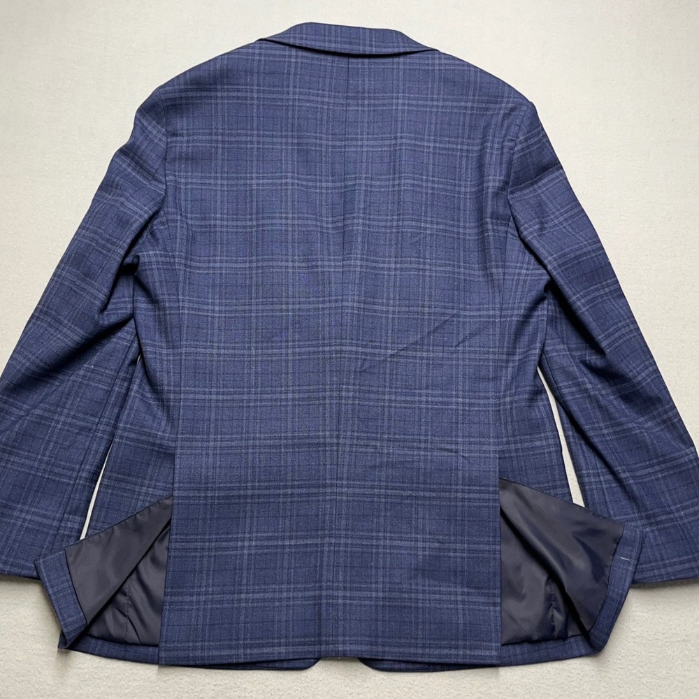 JOS A BANK 1905 Mens Plaid Blazer Jacket Wool Spandex Blue Size‎ 38 Short - Picture 9 of 14